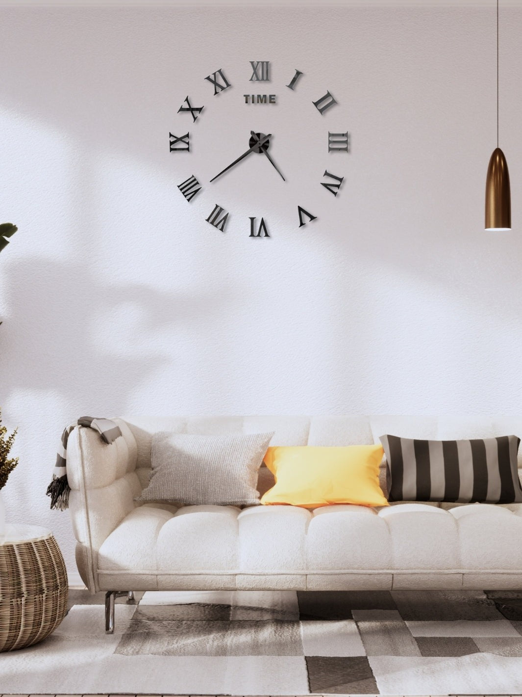 grande horloge murale chiffres romains_Noir (2)