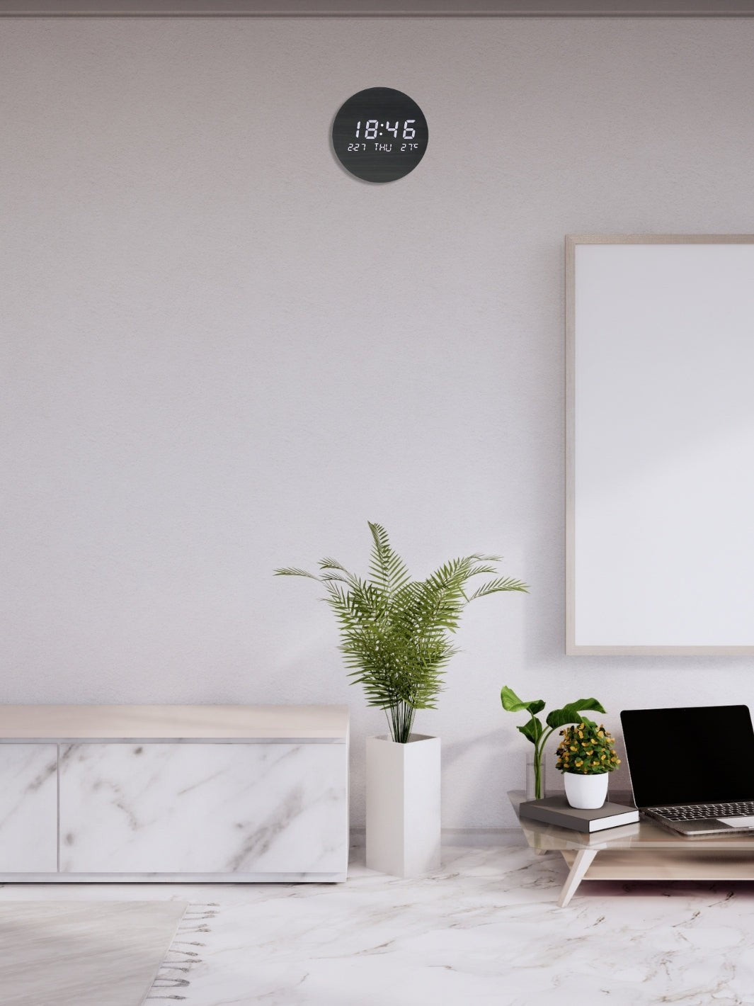 horloge murale bois digitale_Bois Noir (2)