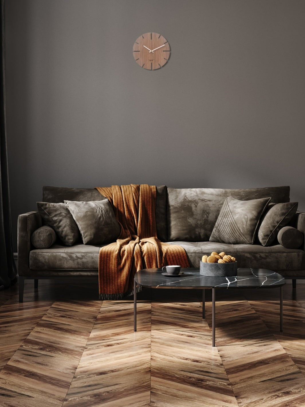 horloge murale contour bois_Bois Fonce (2)