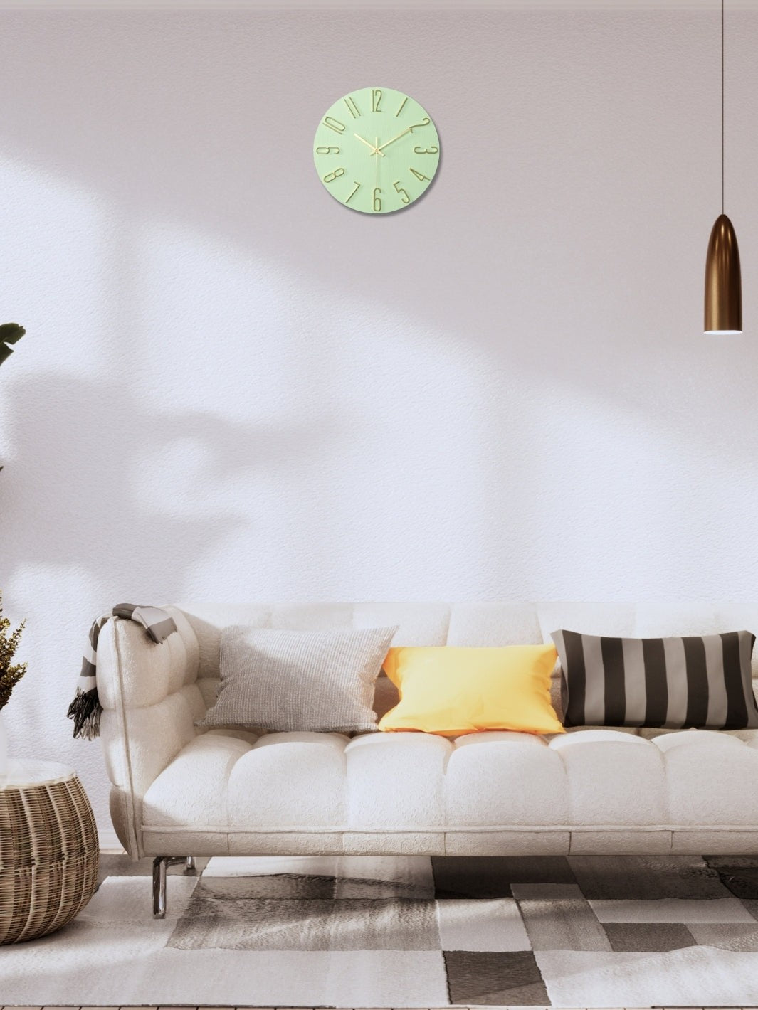 horloge murale design coloree_Vert Clair (2)