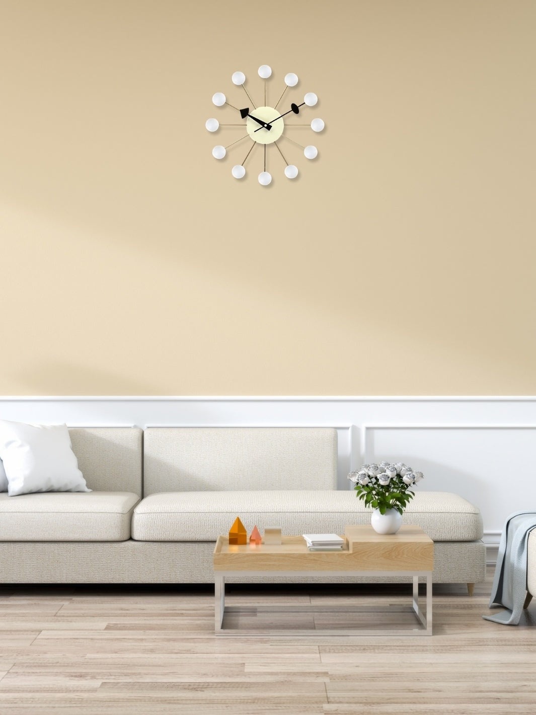 horloge murale design decoration_Blanc (2)