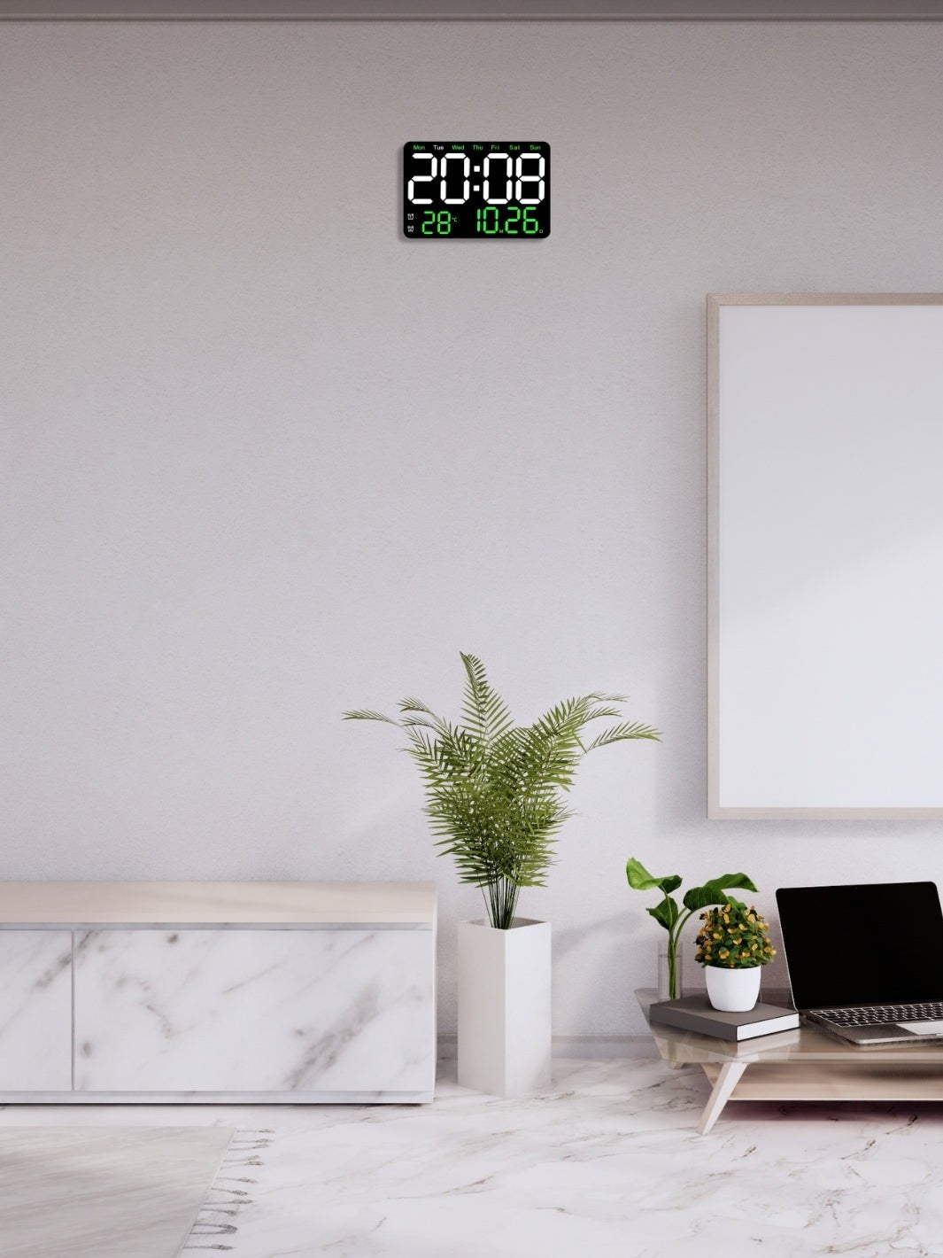 horloge numerique avec date_Vert Clair (2)