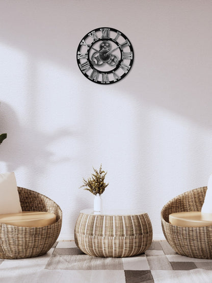 grande horloge murale vintage_Argent (2)