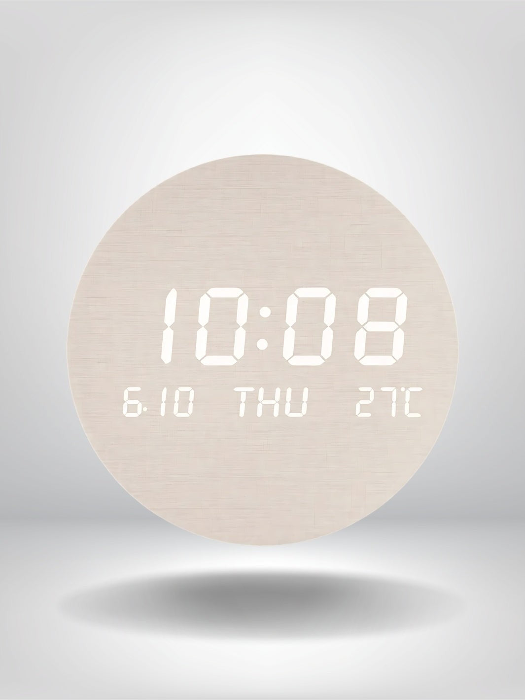 horloge murale bois digitale_Bois Blanc