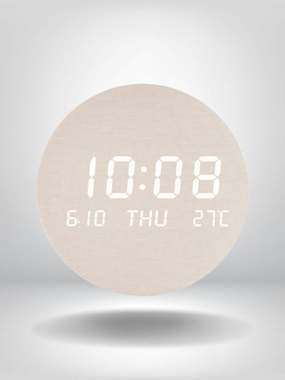 horloge murale bois digitale_Bois Blanc