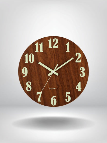 horloge murale bois moderne_Bois Marron