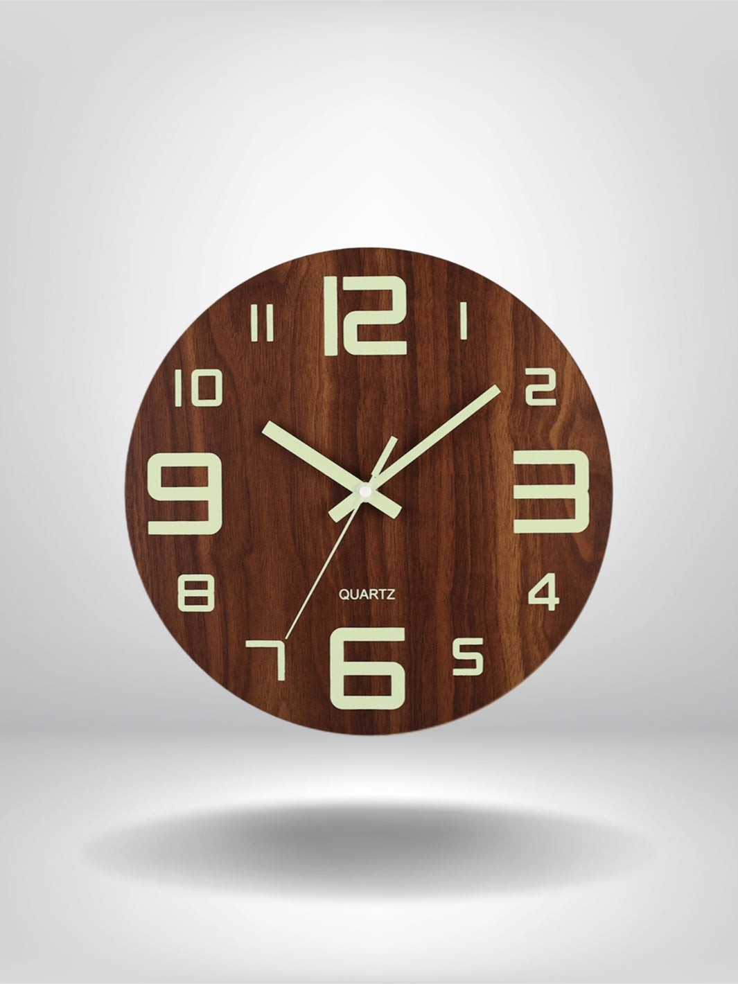 horloge murale bois ronde_Bois Marron