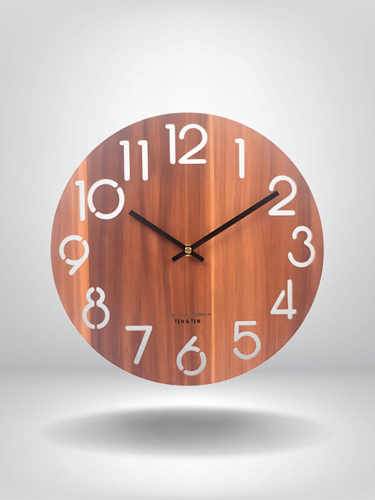 horloge murale cadre bois_Bois Marron