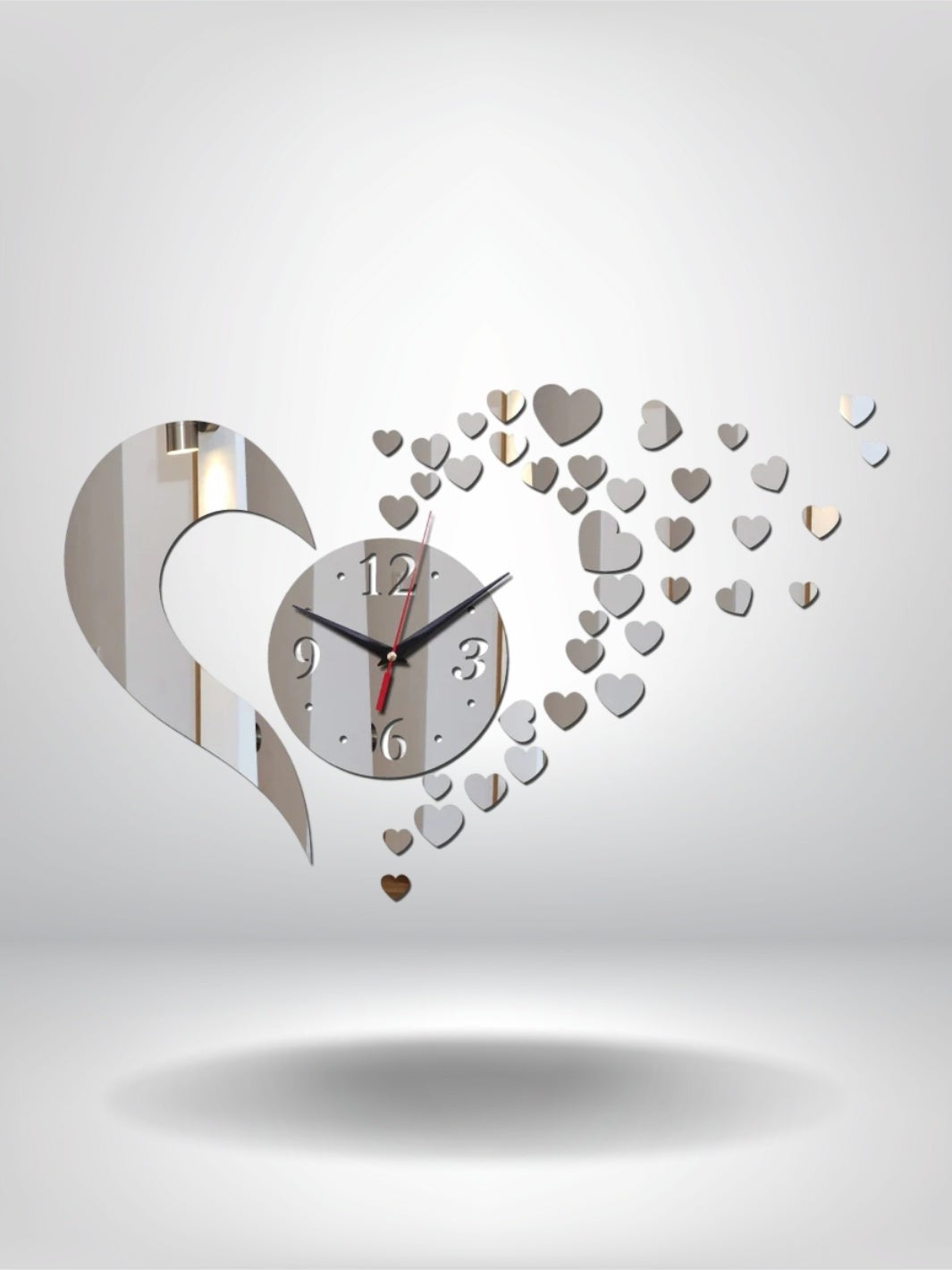 horloge murale coeur_Argent