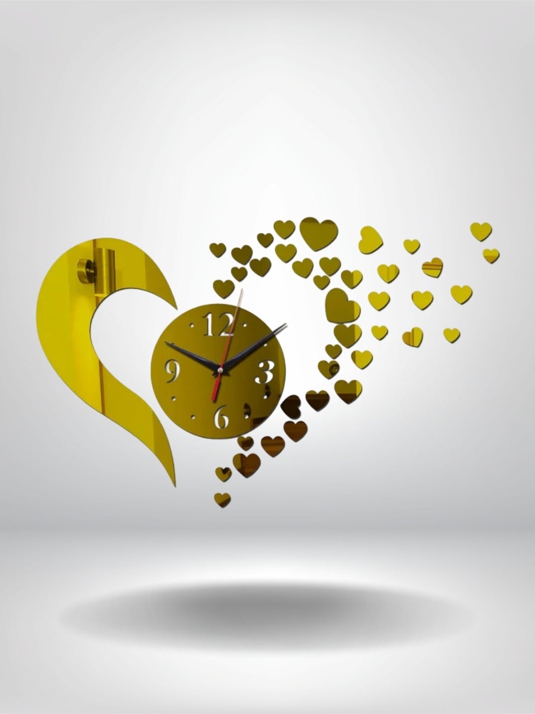 horloge murale coeur_Or