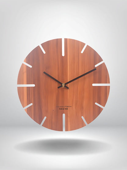 horloge murale contour bois_Bois Marron