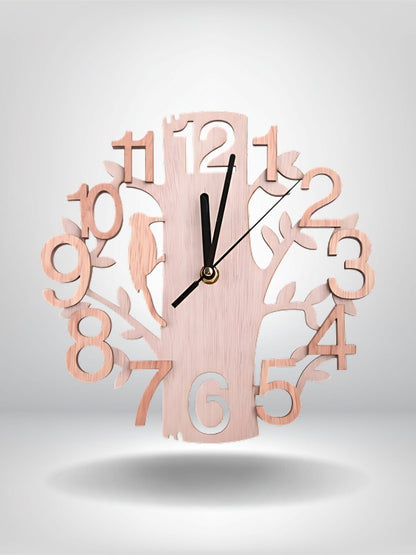 horloge murale design bois_Bois Blanc