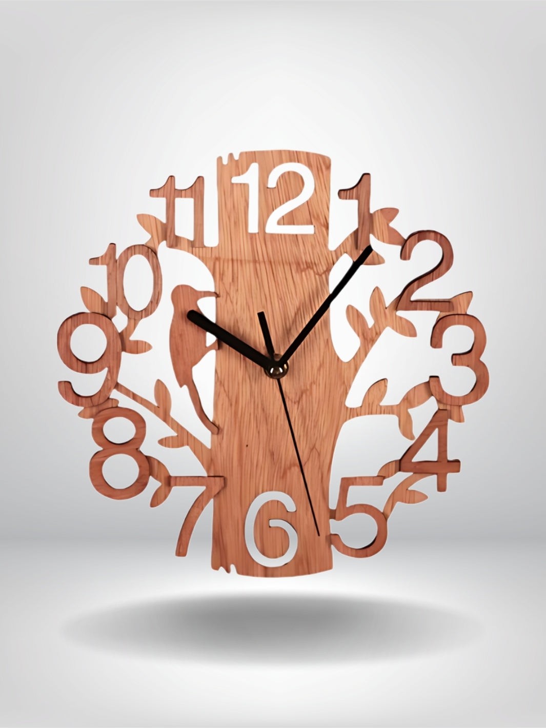 horloge murale design bois_Bois Marron