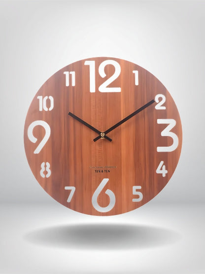 horloge murale design scandinave_Bois Marron