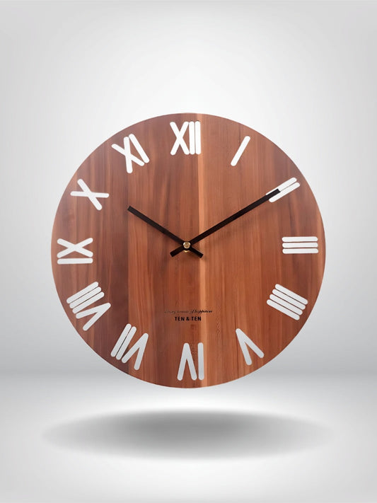 horloge murale en bois naturel_Bois Marron
