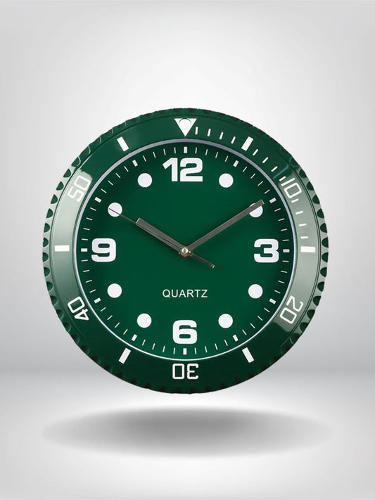 horloge murale forme montre_Vert Fonce