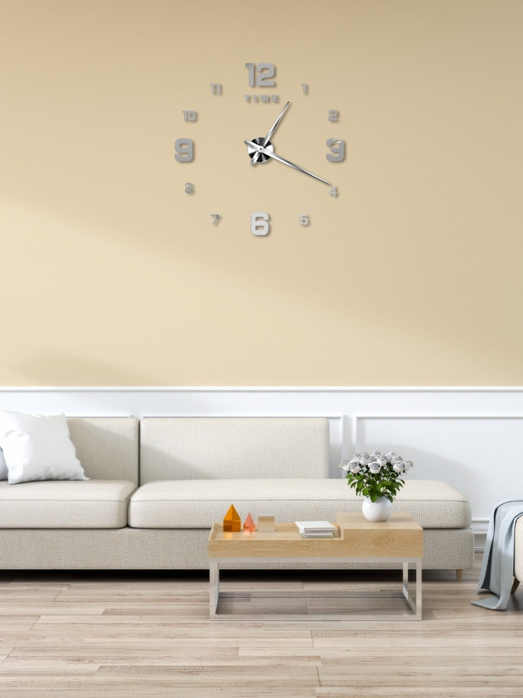 horloge murale grand format_Argent (2)