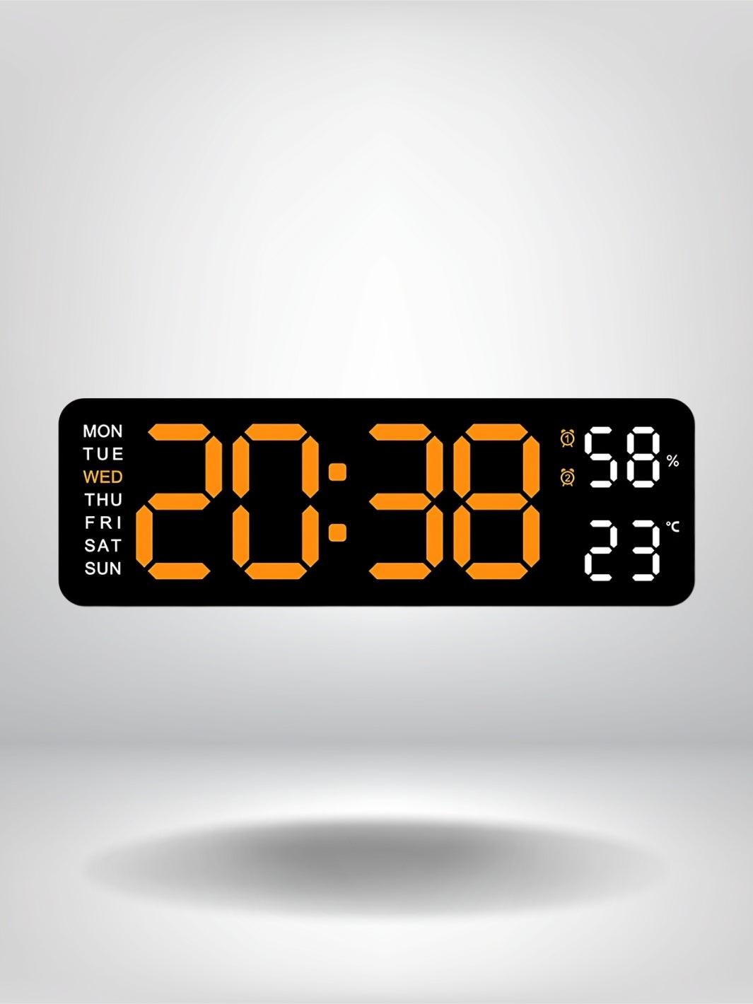 horloge murale numerique led_Orange