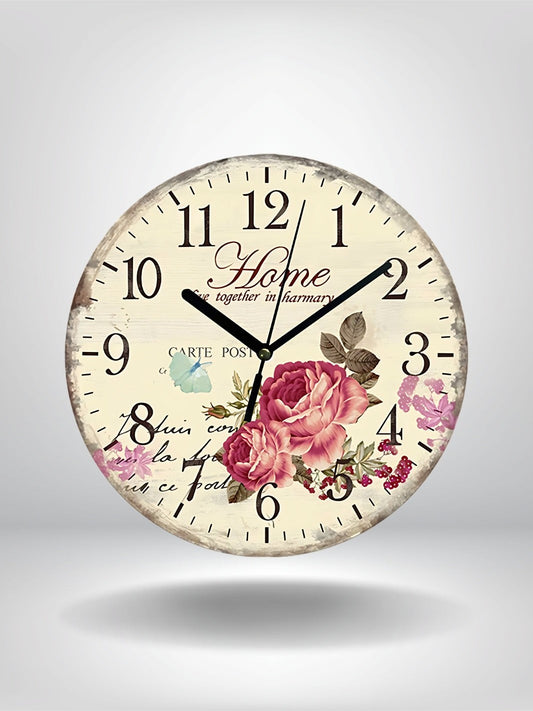 horloge murale style vintage_Vintage Fleur