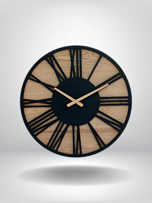 horloge murale vintage 40 cm_Bois Clair