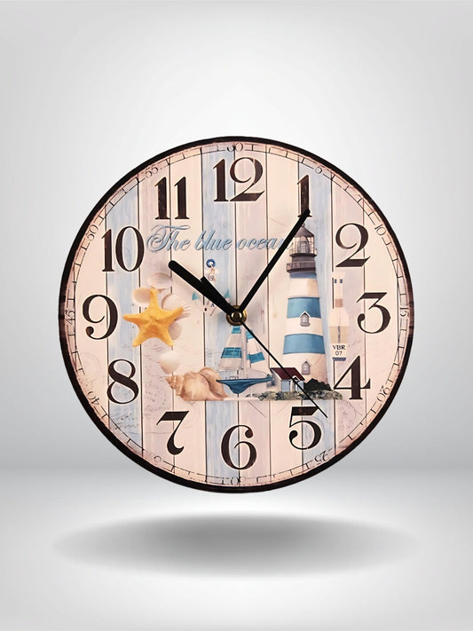 horloge murale vintage bois_Vintage Ocean