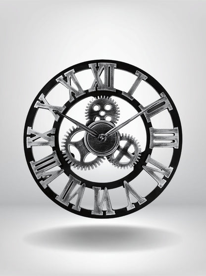 horloge murale vintage factory_Argent