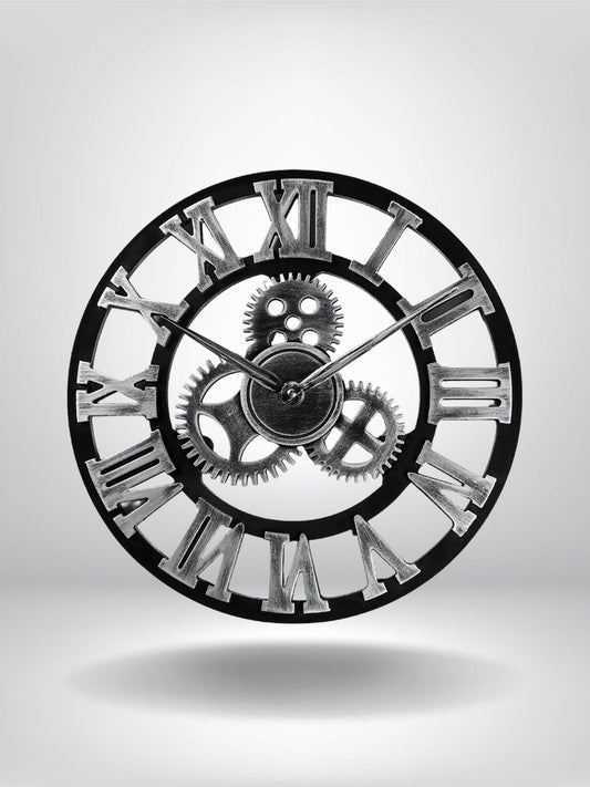 horloge murale vintage factory_Argent