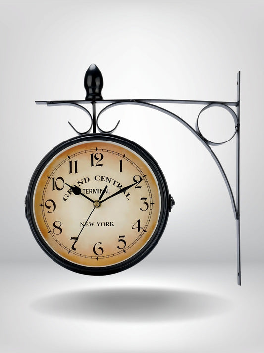 horloge murale vintage metal_Noir