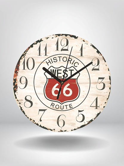 horloge murale vintage retro_Vintage Route (66)