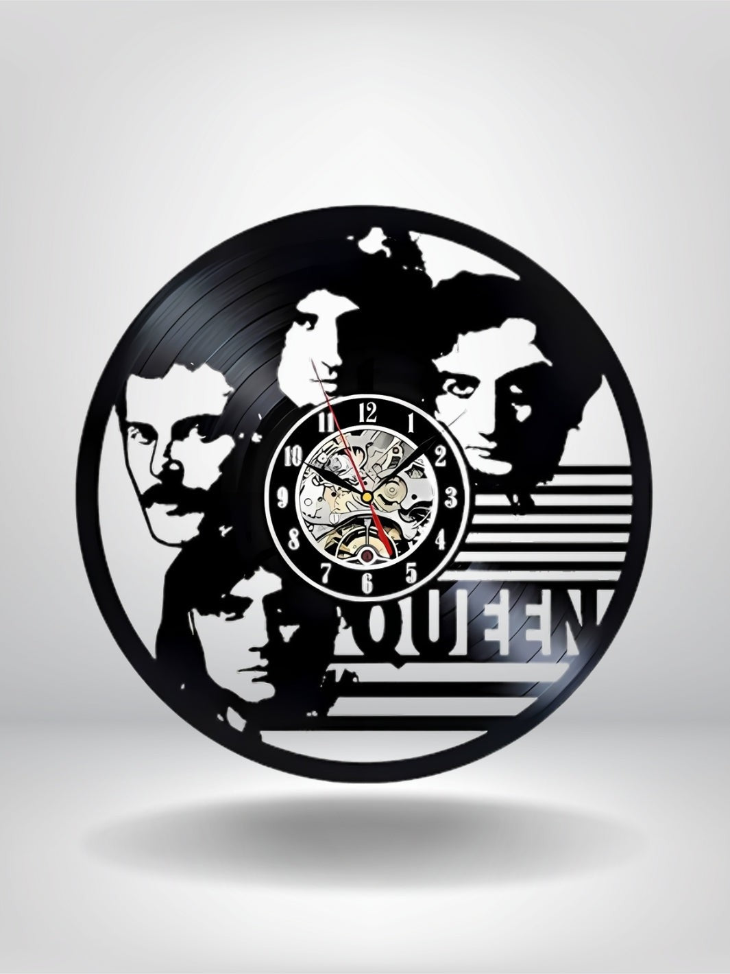 horloge murale vinyle_Noir