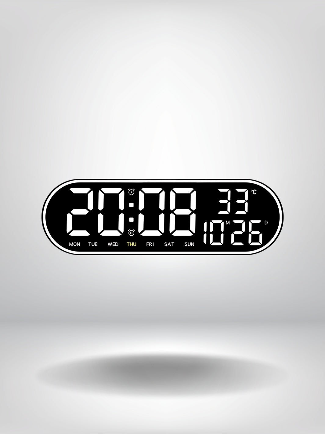 horloge numerique murale design_Blanc