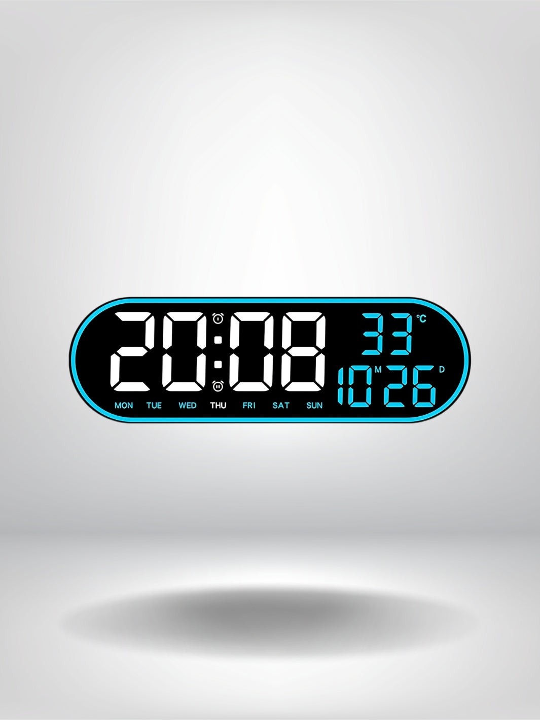 horloge numerique murale design_Bleu Clair