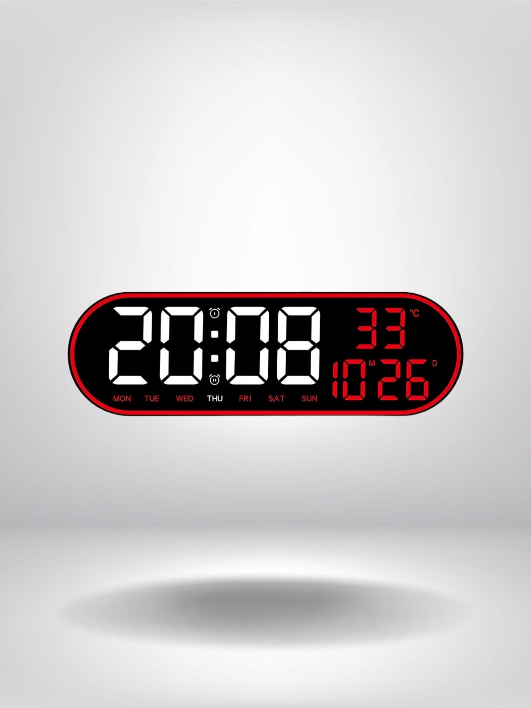 horloge numerique murale design_Rouge